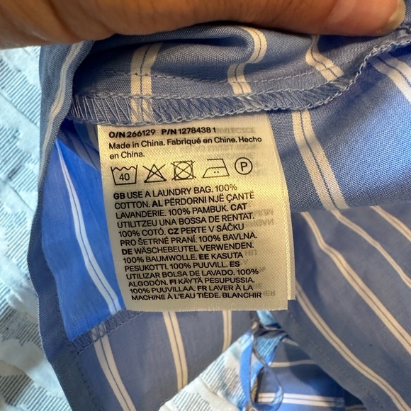 H&M Blue Striped Ruffle Blouse - Picture 4 of 4